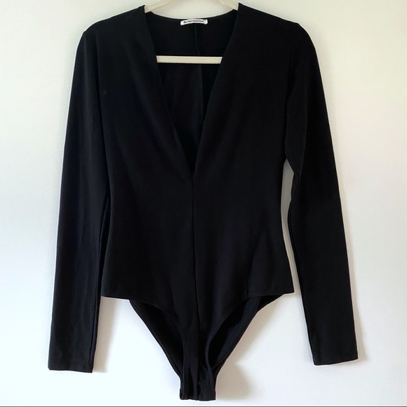 NWOT | Reformation Troye Knit Bodysuit Deep Plunge Size L - Picture 2 of 6